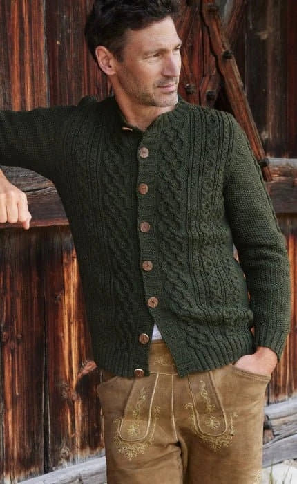 Herrenjacke mit Zopfmuster COOL WOOL Strickset LANA GROSSA