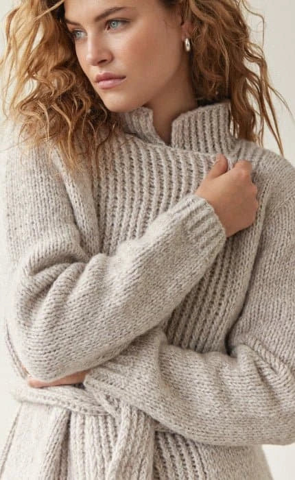 Cardigan mit Gürtel - ECOPUNO CHUNKY - Strickset von LANA GROSSA jetzt online kaufen bei OONIQUE