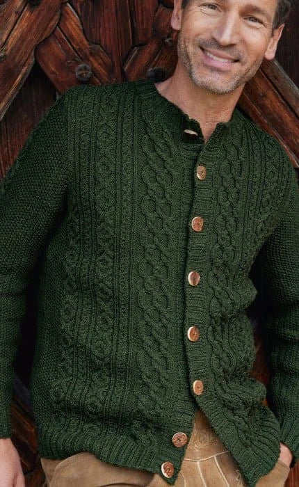 Herrenjacke mit Zopfmuster - COOL WOOL - Strickset von LANA GROSSA jetzt online kaufen bei OONIQUE
