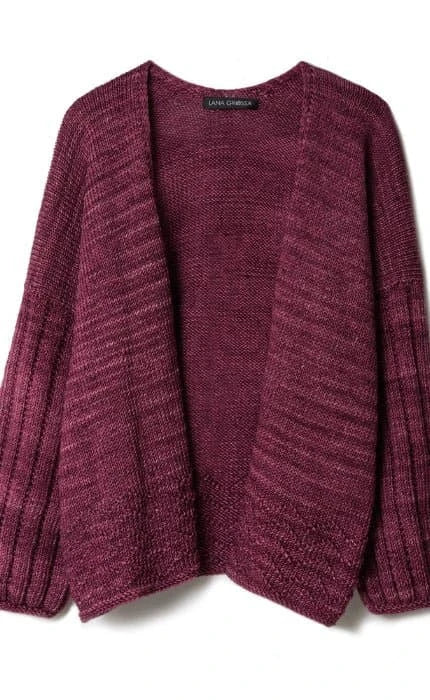 Cardigan mit Zackenmuster - COOL WOOL BIG - Strickset von LANA GROSSA jetzt online kaufen bei OONIQUE