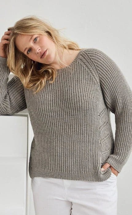 Raglan Pullover mit Rippenbündchen - COOL WOOL - Strickset von LANA GROSSA jetzt online kaufen bei OONIQUE