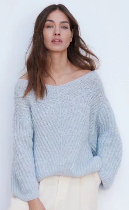 V-Pullover im Patentmuster - SETASURI BIG - Strickset von LANA GROSSA jetzt online kaufen bei OONIQUE