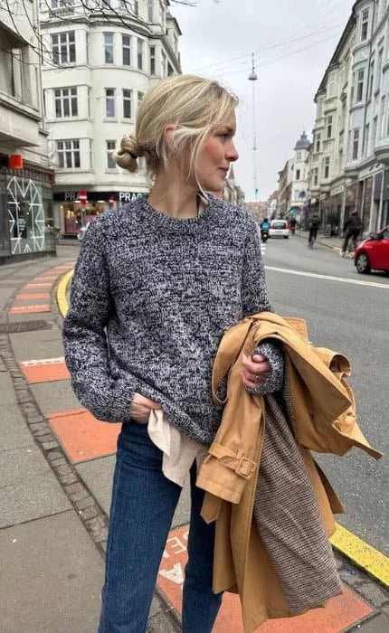 Melange Sweater - SUNDAY- Strickset von PETITE KNIT jetzt online kaufen bei OONIQUE