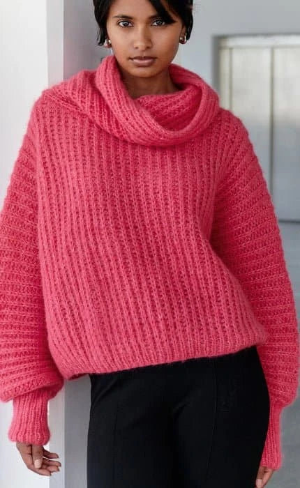 Halbpatentpullover im Rippenmuster - ALPACA AIR - Strickset von LANA GROSSA jetzt online kaufen bei OONIQUE