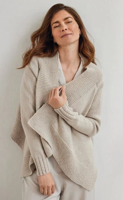 Cardigan mit Bundmuster - COOL WOOL BIG - Strickset von LANA GROSSA jetzt online kaufen bei OONIQUE