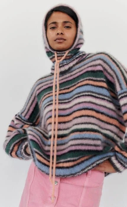 Ringelbalaklava - SILKHAIR - Strickset von LANA GROSSA jetzt online kaufen bei OONIQUE