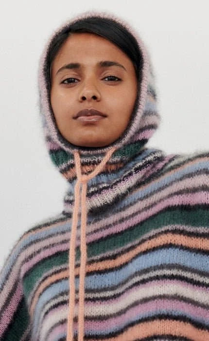 Ringelbalaklava - SILKHAIR - Strickset von LANA GROSSA jetzt online kaufen bei OONIQUE