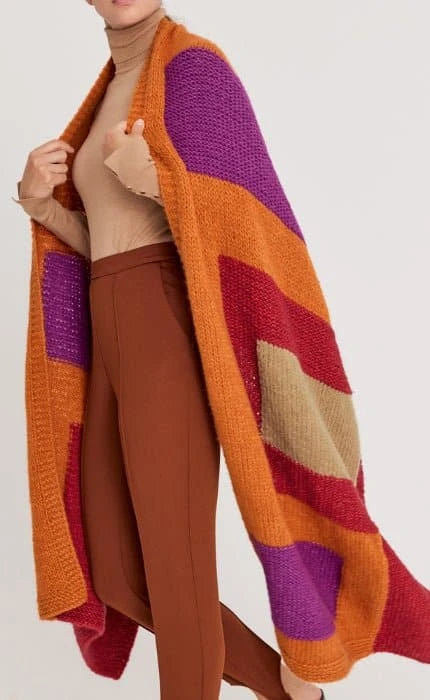 Stola in Intarsientechnik - ECOPUNO CHUNKY - Strickset von LANA GROSSA jetzt online kaufen bei OONIQUE