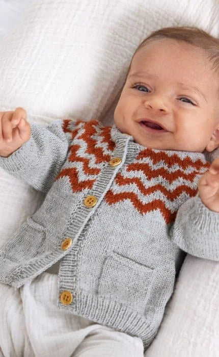 Cardigan mit Jacquardmuster - COOL WOOL BABY - Strickset von LANA GROSSA jetzt online kaufen bei OONIQUE