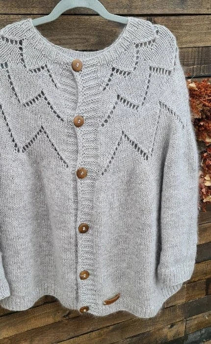Feder Cardigan - COOL WOOL BIG & SILKHAIR - Strickset von STROFF jetzt online kaufen bei OONIQUE