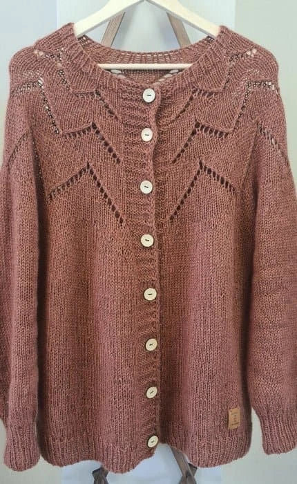 Feder Cardigan - COOL WOOL BIG & SILKHAIR - Strickset von STROFF jetzt online kaufen bei OONIQUE