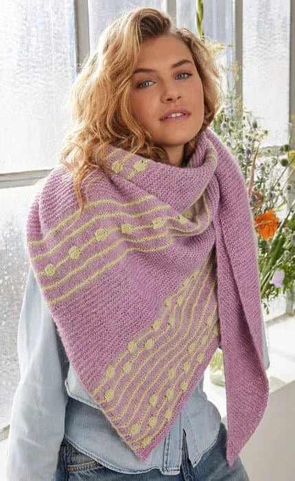 Silver Dots Dreieckstuch - ECOPUNO & SETASURI - Strickset von LANA GROSSA jetzt online kaufen bei OONIQUE