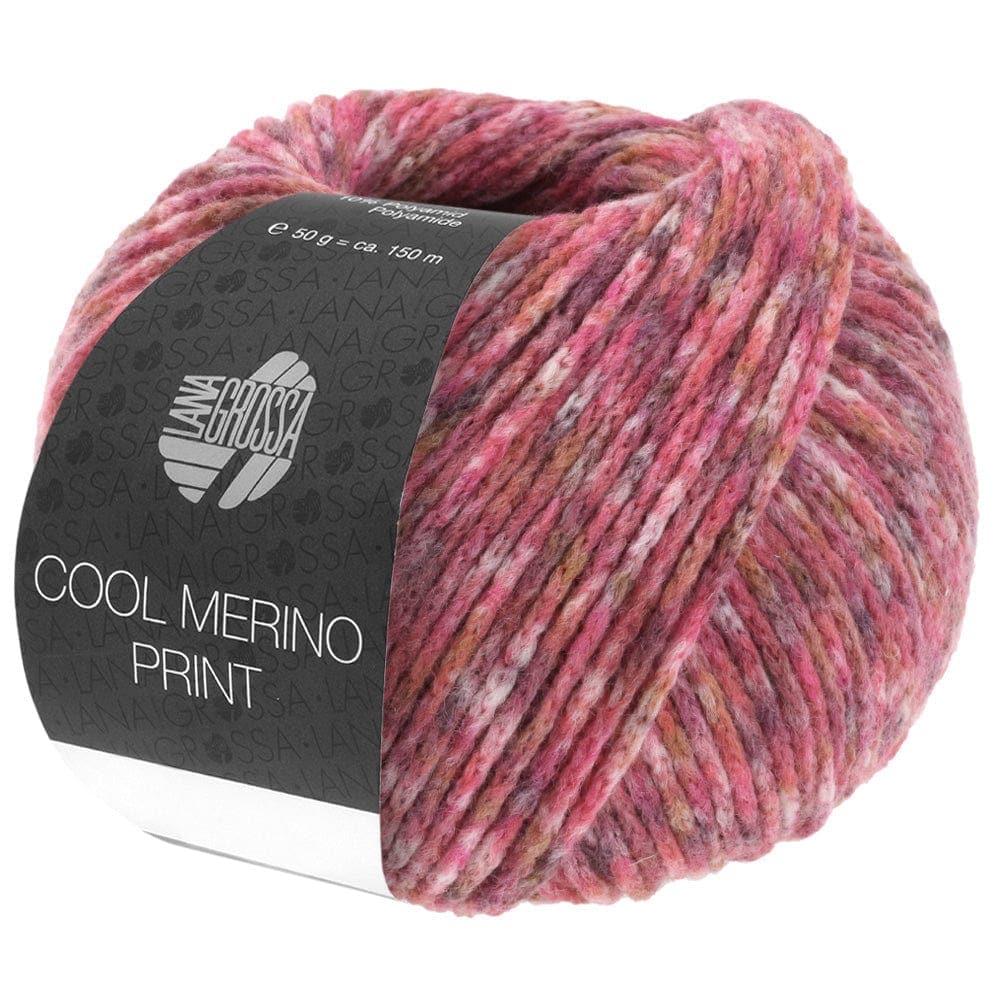 LANA GROSSA Garn 101 - Rot/Rosa/Grau/Dunkelrot COOL MERINO PRINT