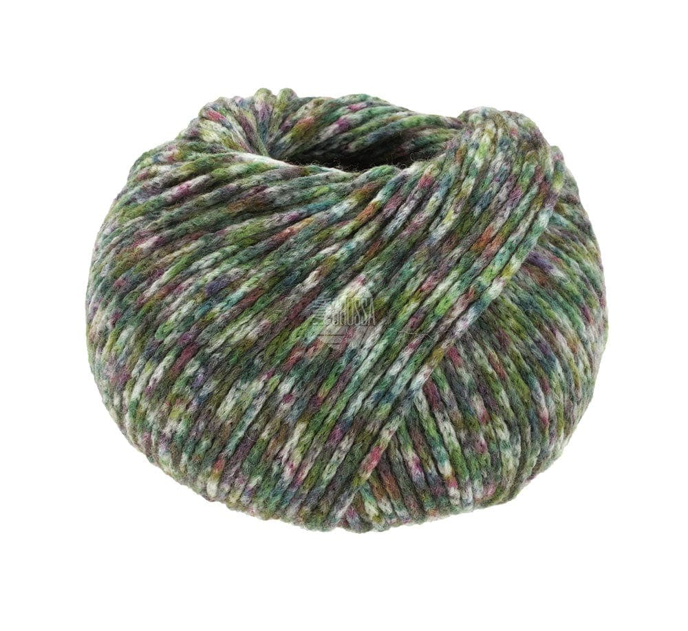 LANA GROSSA Garn 103 - Dunkel-/Gelb-/Graugrün/Brombeer COOL MERINO PRINT