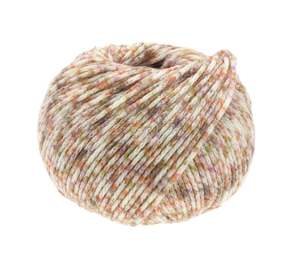 LANA GROSSA Garn 106 - Rohweiß/Flieder/Orange/Senf COOL MERINO PRINT