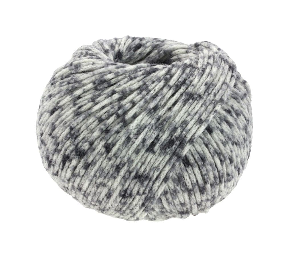 LANA GROSSA Garn 107 - Rohweiß/Dunkel-/Hellgrau COOL MERINO PRINT