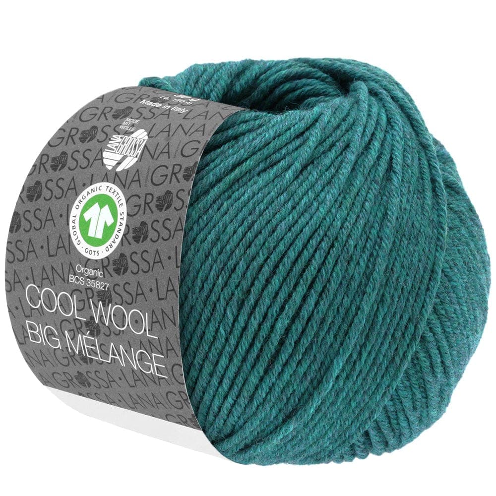 LANA GROSSA Garn 205 - Petrol meliert COOL WOOL BIG MÉLANGE GOTS