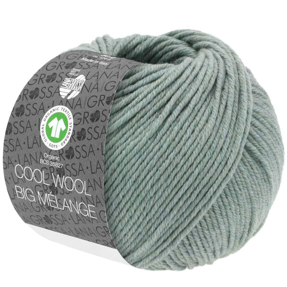 LANA GROSSA Garn 209 - Graugrün meliert COOL WOOL BIG MÉLANGE GOTS