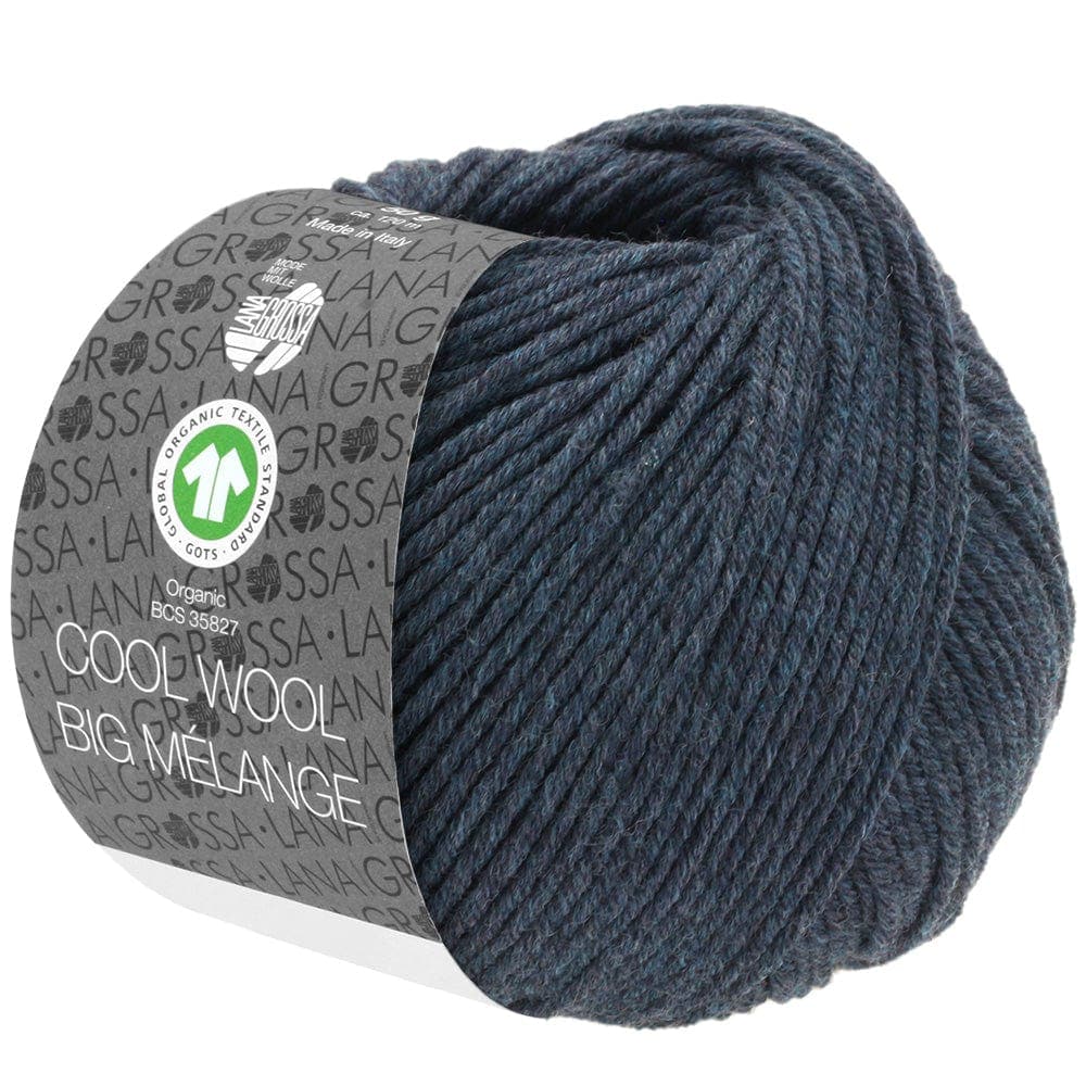 LANA GROSSA Garn 211 - Schwarzblau meliert COOL WOOL BIG MÉLANGE GOTS