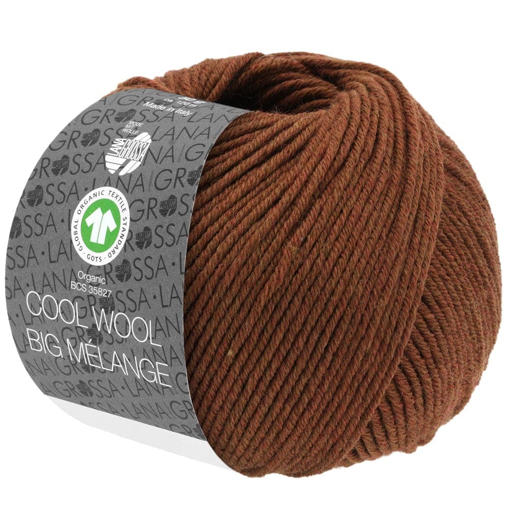 LANA GROSSA Garn 216 - Braun meliert COOL WOOL BIG MÉLANGE GOTS
