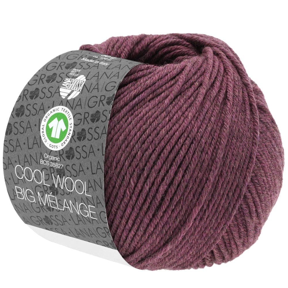 LANA GROSSA Garn 218 - Beere meliert COOL WOOL BIG MÉLANGE GOTS