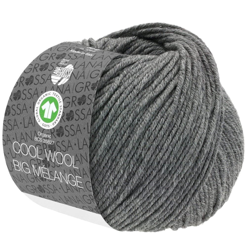 LANA GROSSA Garn 221 - Dunkelgrau meliert COOL WOOL BIG MÉLANGE GOTS