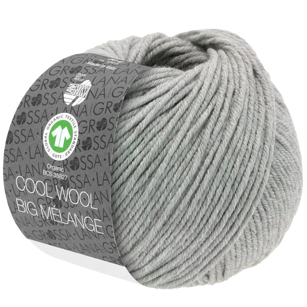 LANA GROSSA Garn 222 - Hellgrau meliert COOL WOOL BIG MÉLANGE GOTS