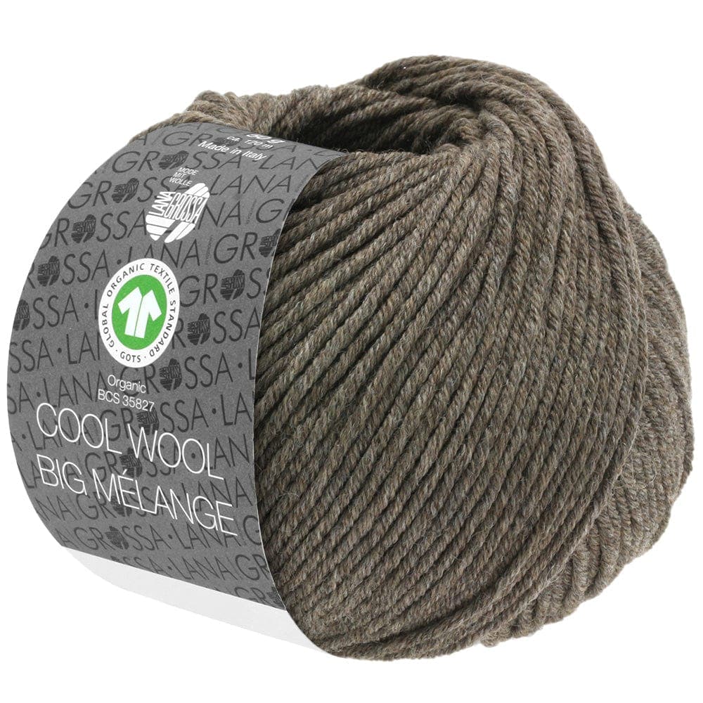 LANA GROSSA Garn 224 - Graubraun meliert COOL WOOL BIG MÉLANGE GOTS