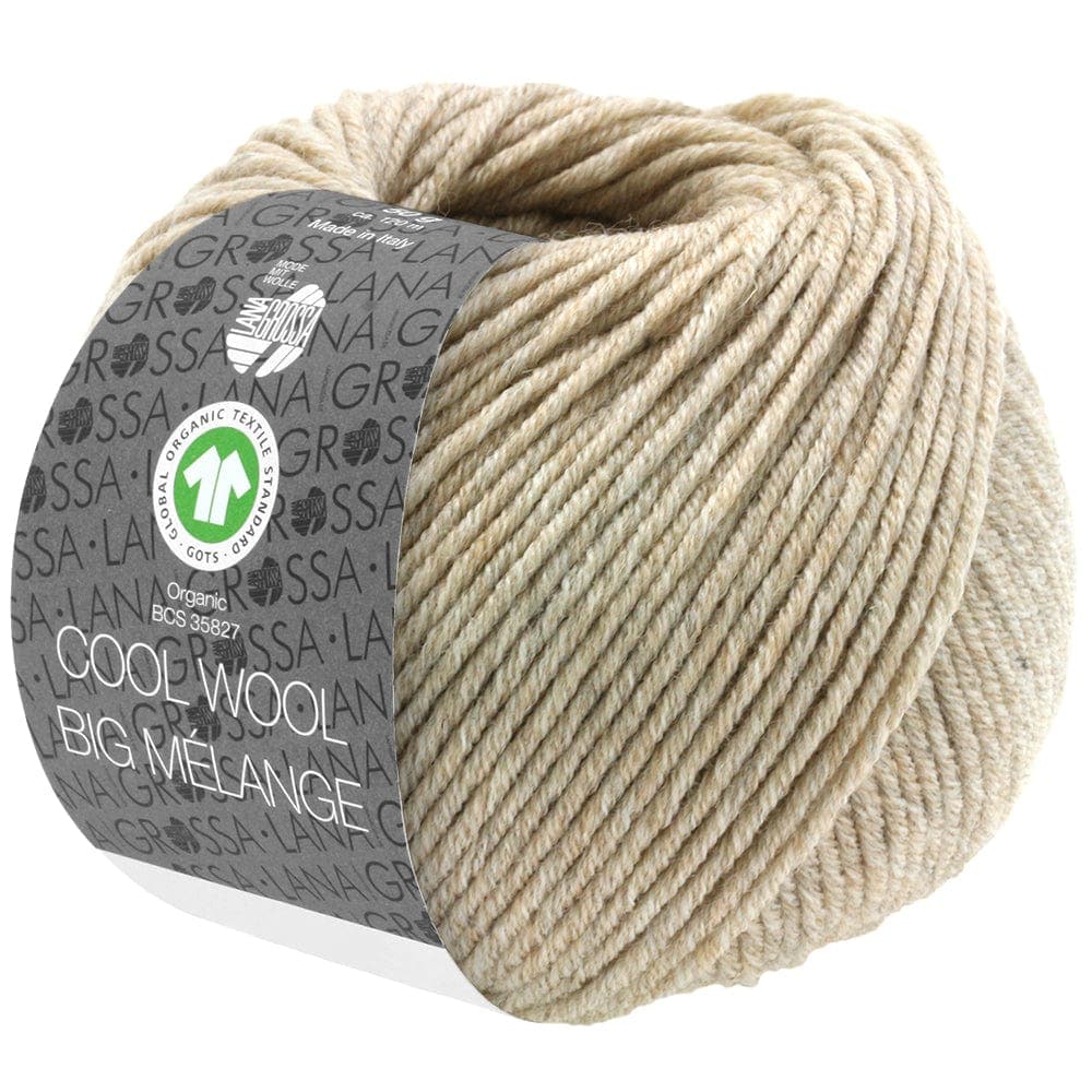 LANA GROSSA Garn 229 - Sand meliert COOL WOOL BIG MÉLANGE GOTS