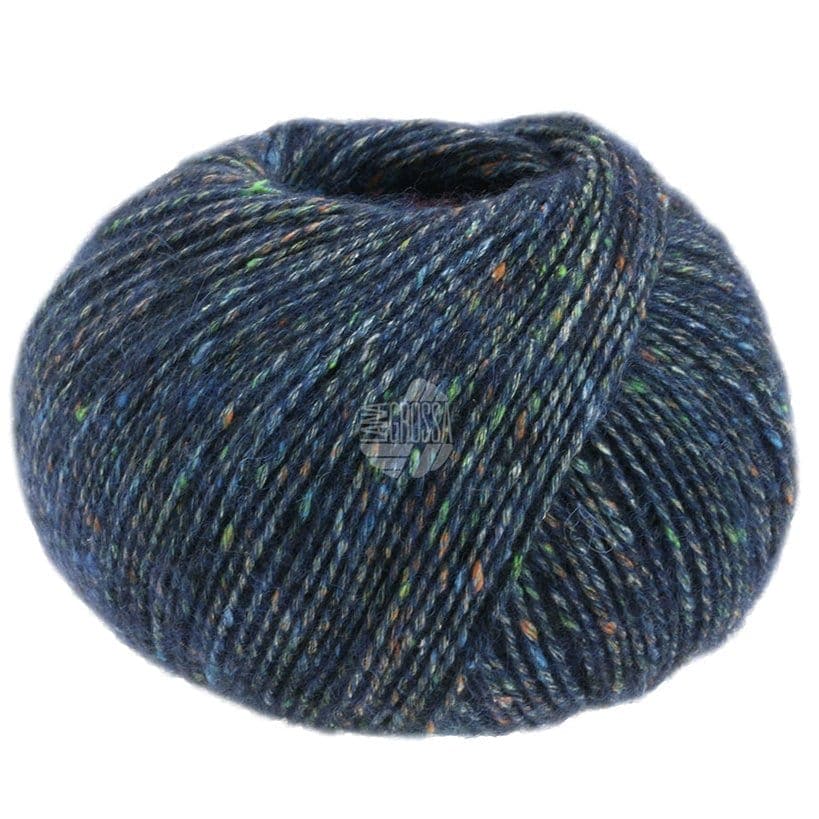 LANA GROSSA Garn 301 - Dunkelblau meliert ECOPUNO TWEED