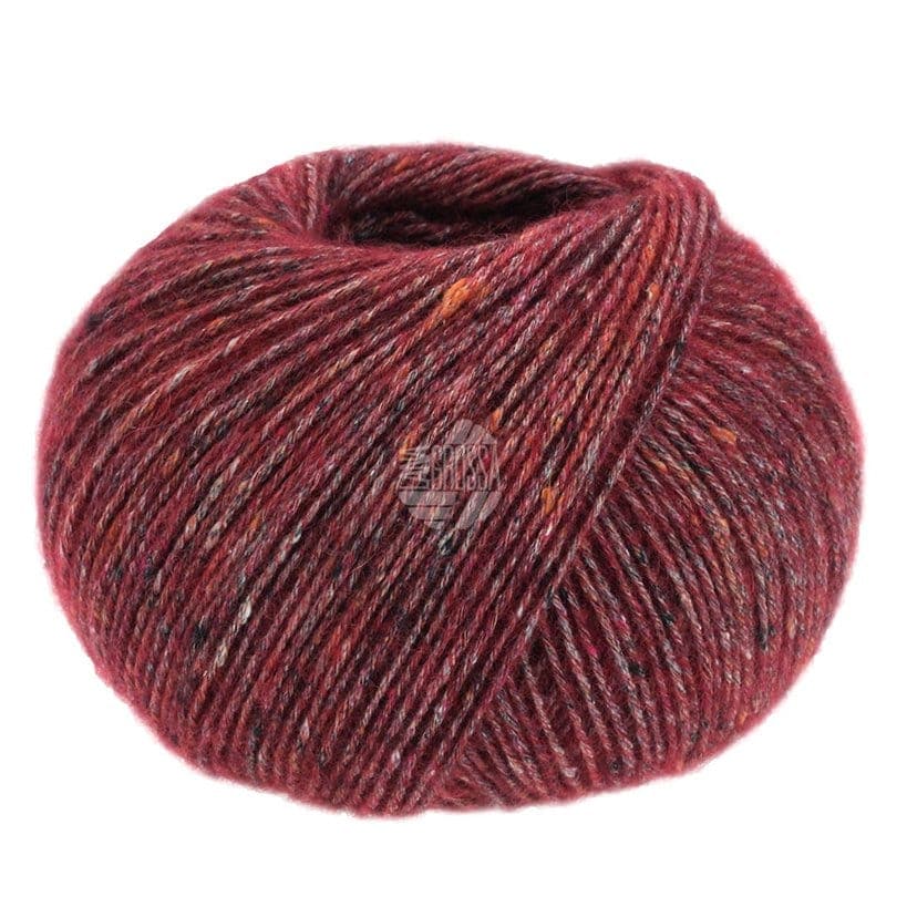 LANA GROSSA Garn 312 - Weinrot meliert ECOPUNO TWEED