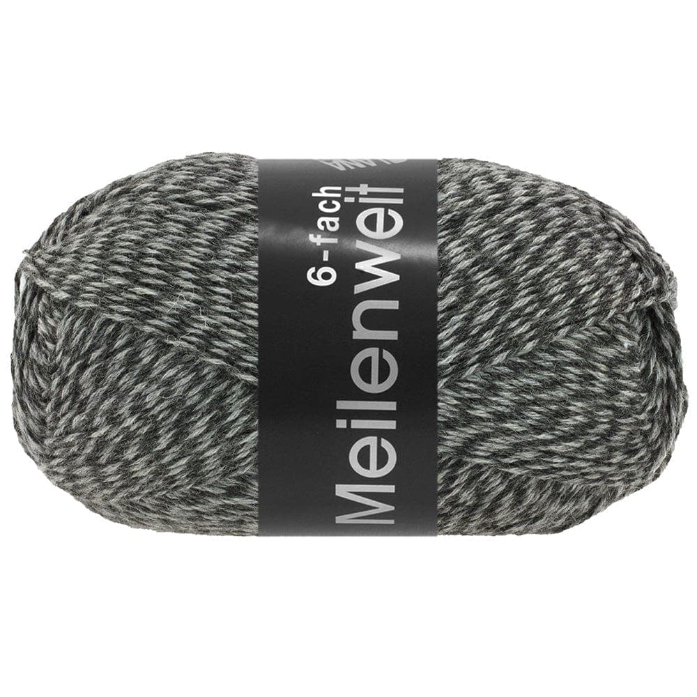 LANA GROSSA Garn 8506 - Grau/Dunkelgrau MEILENWEIT 6-F 150 mouliné