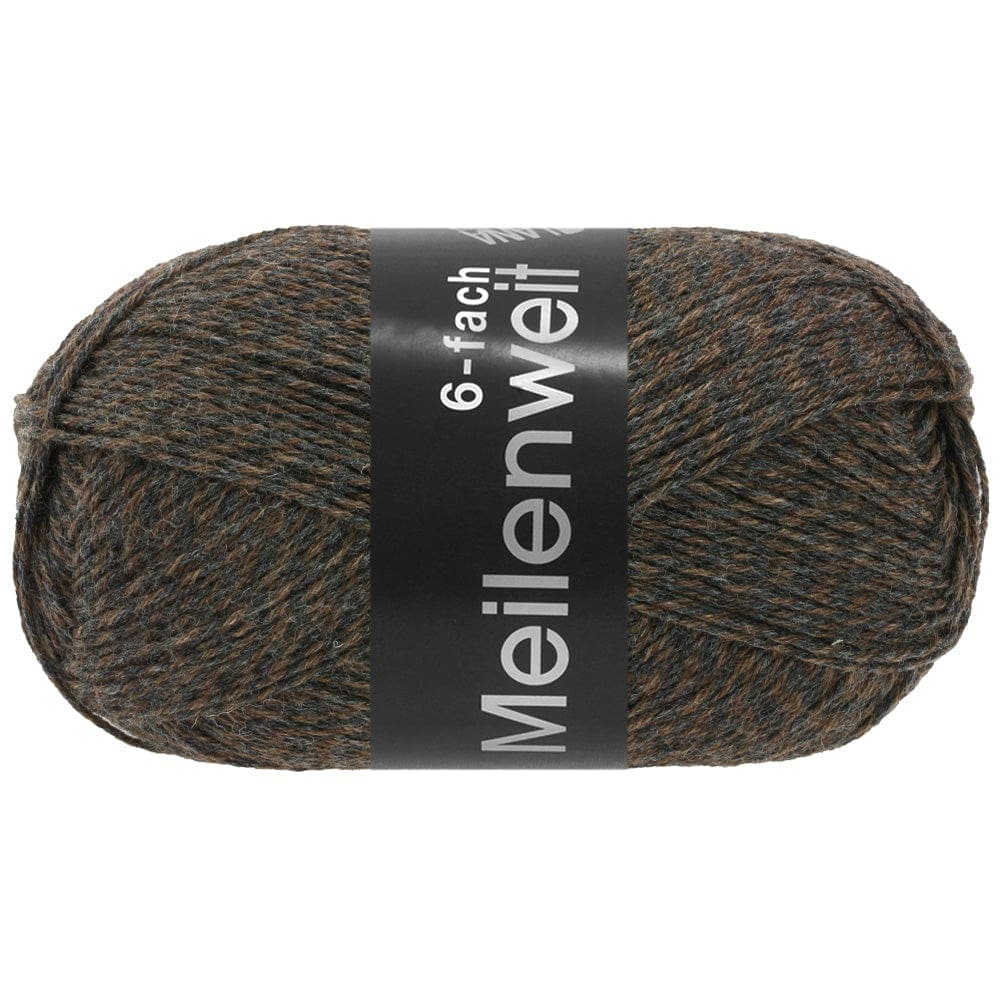 LANA GROSSA Garn 8507 - Anthrazit/Dunkelgrau MEILENWEIT 6-F 150 mouliné