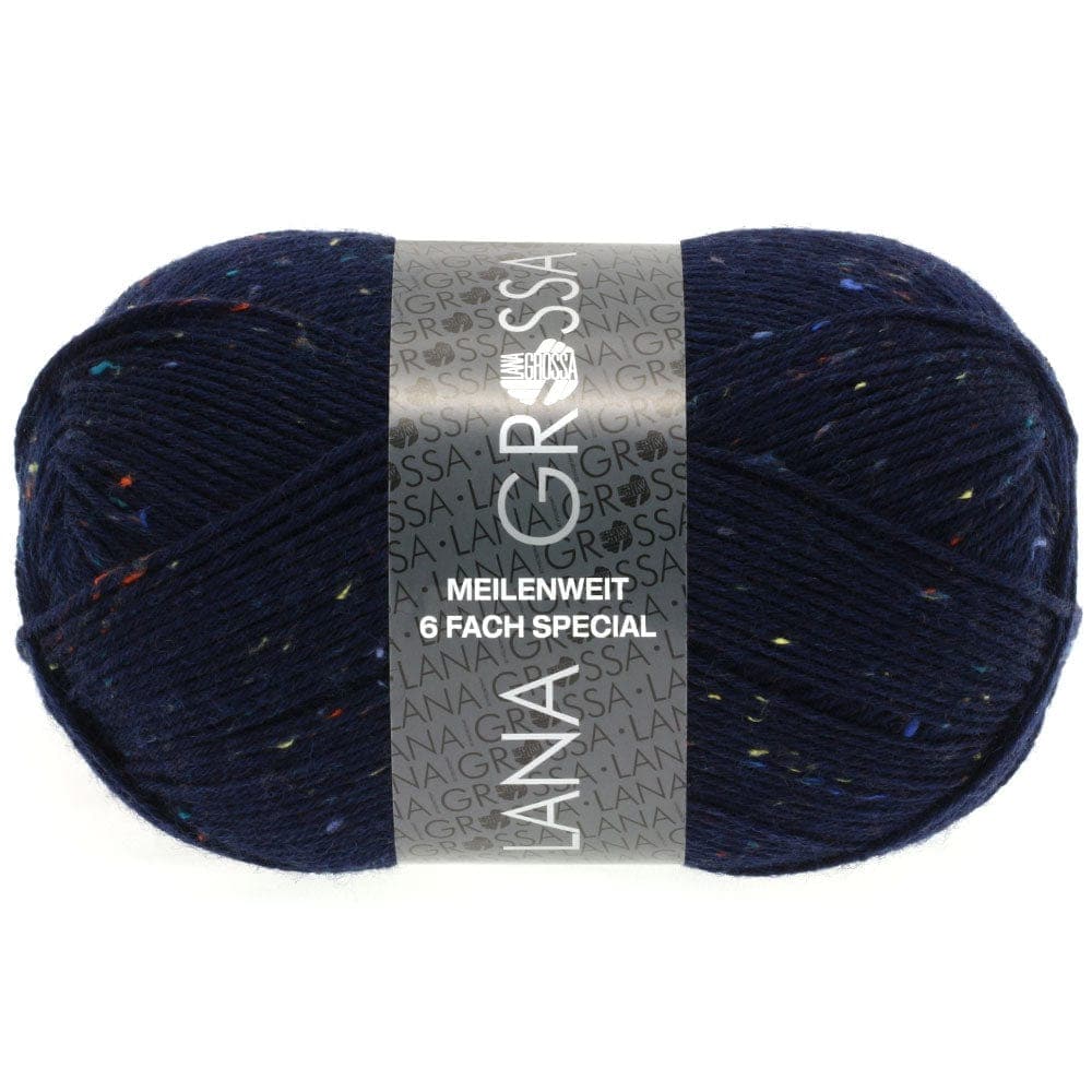 LANA GROSSA Garn 8816 - Nachtblau MEILENWEIT 6-F 150 Tweed