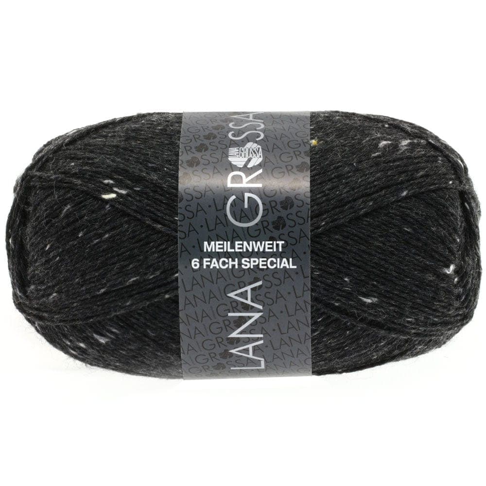 LANA GROSSA Garn 8837 - Anthrazit MEILENWEIT 6-F 150 Tweed