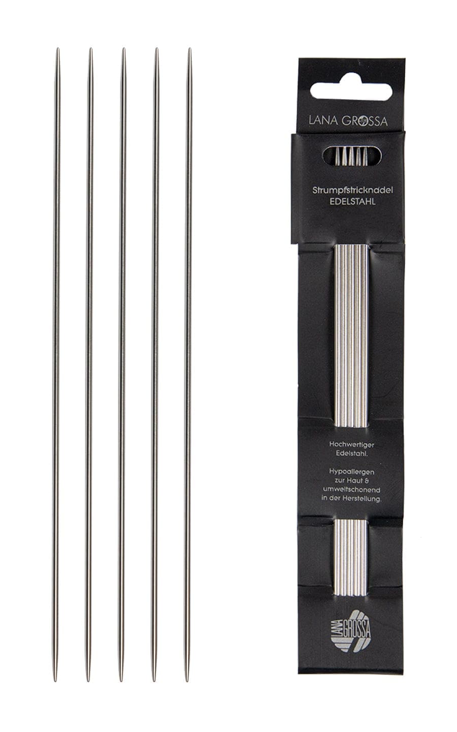 4,0 mm Strumpfstricknadeln Edelstahl (5er-Set) von LANA GROSSA jetzt online kaufen bei OONIQUE