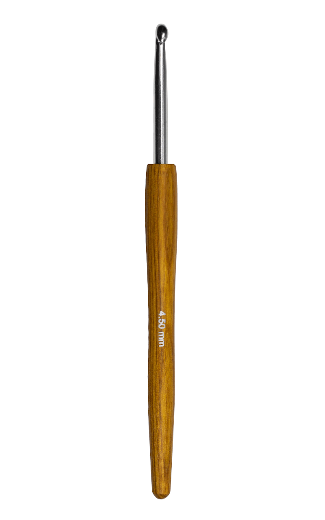 4,5 mm Wollhäkelnadel aus Alu mit Holzgriff von LANA GROSSA jetzt online kaufen bei OONIQUE
