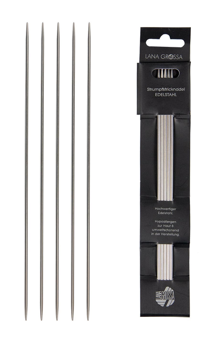 6,0 mm Strumpfstricknadeln Edelstahl (5er-Set) von LANA GROSSA jetzt online kaufen bei OONIQUE