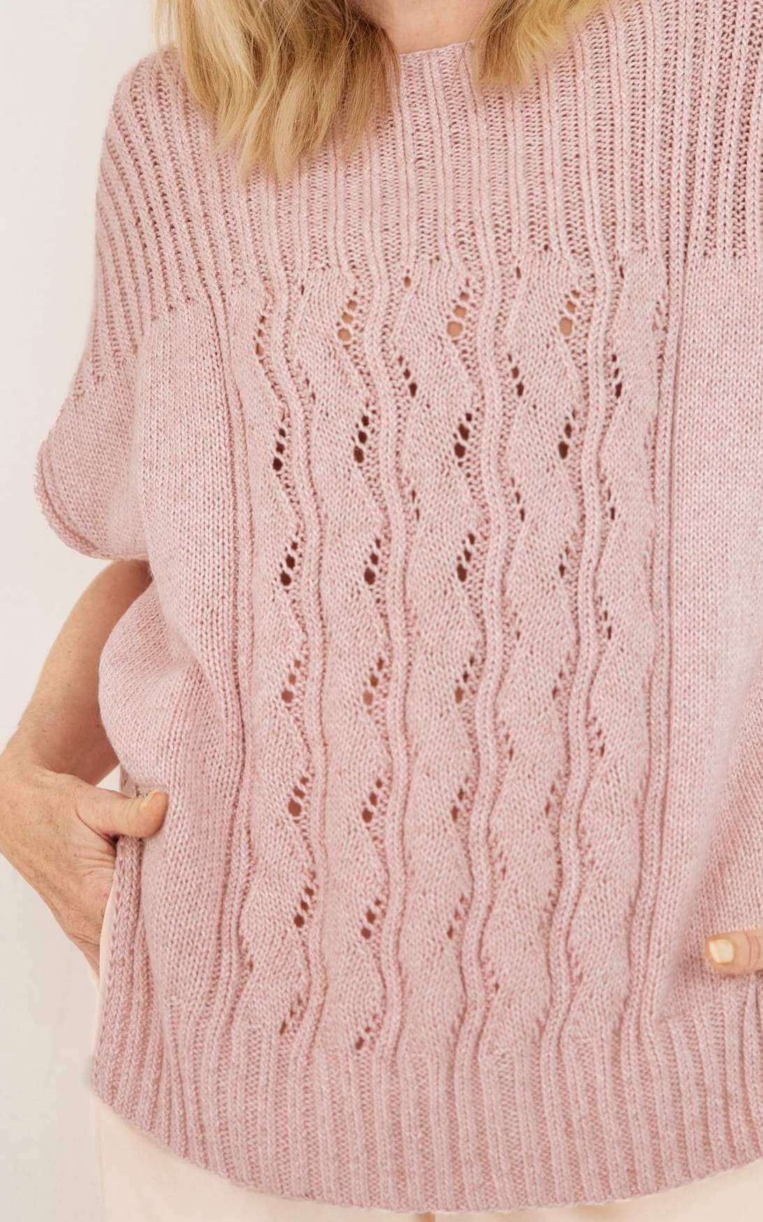 Ärmelloser Pullover mit Seitenschlitzen und Ajourmuster - Strickset von LANA GROSSA jetzt online kaufen bei OONIQUE