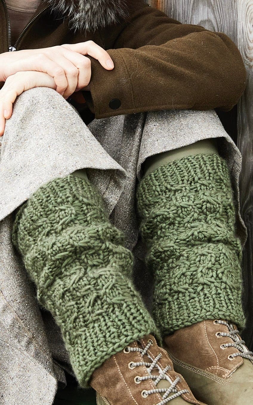 LANA GROSSA Strickset Beinstulpen mit Zopfmuster - LANDLUST WINTERWOLLE - Strickset