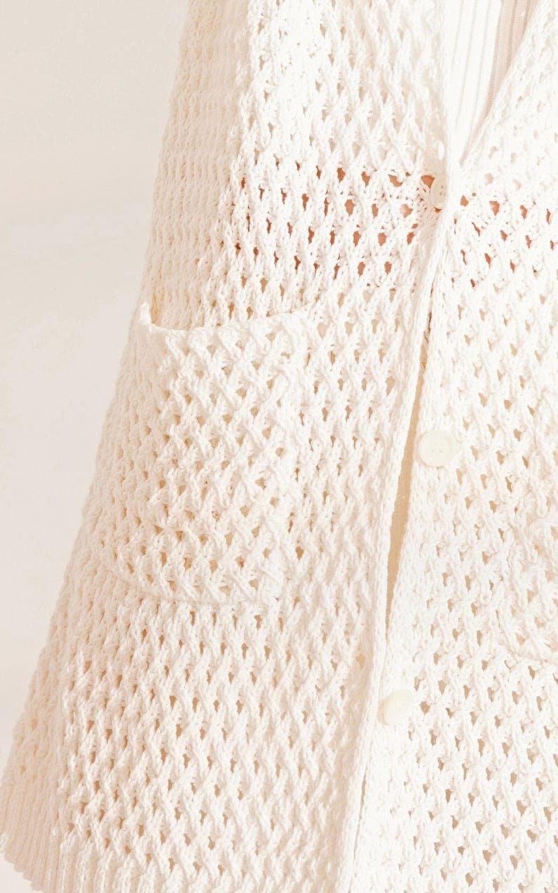 LANA GROSSA Strickset Cardigan im Gitterlochmuster - ELASTICO - Strickset