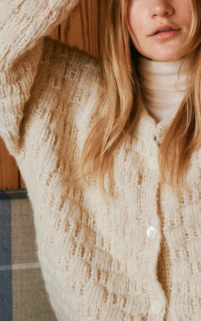 Cardigan im Würfelmuster - NATURAL ALPACA PELO - Strickset von LANA GROSSA jetzt online kaufen bei OONIQUE