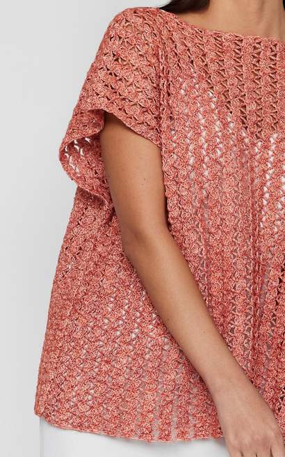 Gehäkeltes Shirt mit Muschelmuster - Häkelset von LANA GROSSA jetzt online kaufen bei OONIQUE