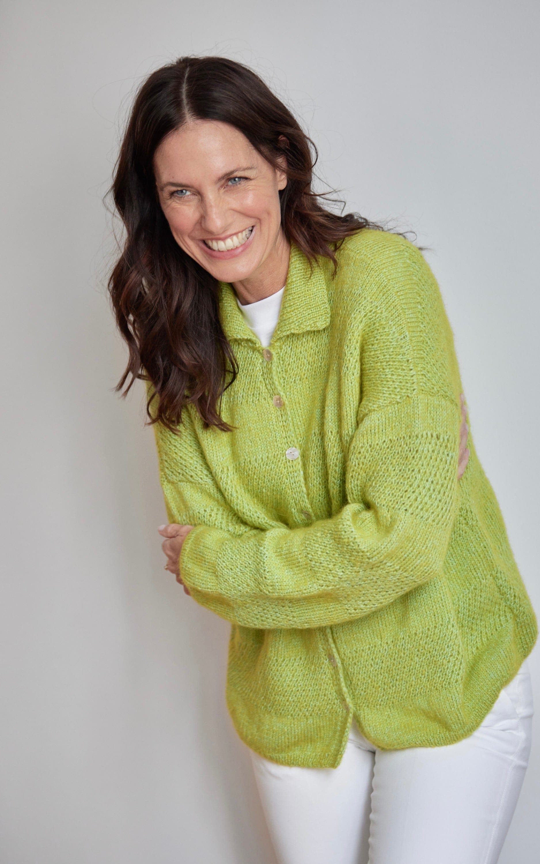 LANA GROSSA Strickset Jacke mit Rippenkragen und Blockstreifen - PUNO DUE - Strickset