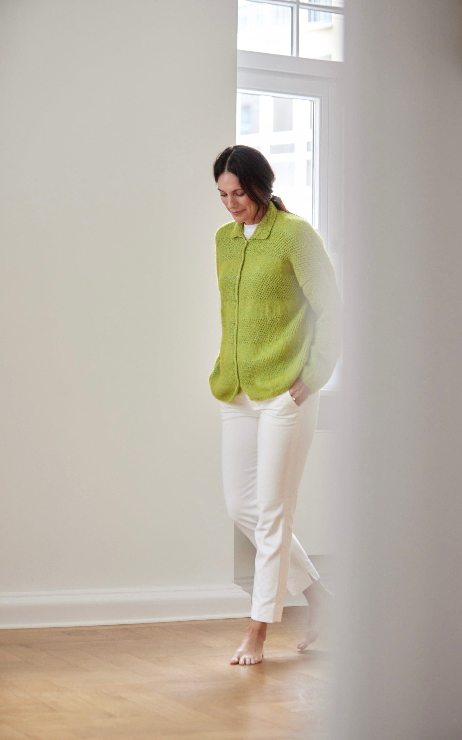 LANA GROSSA Strickset Jacke mit Rippenkragen und Blockstreifen - PUNO DUE - Strickset