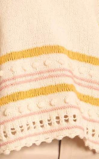 LANA GROSSA Strickset Kurzärmeliger Pulli mit Mustermix und Noppenrand - Strickset