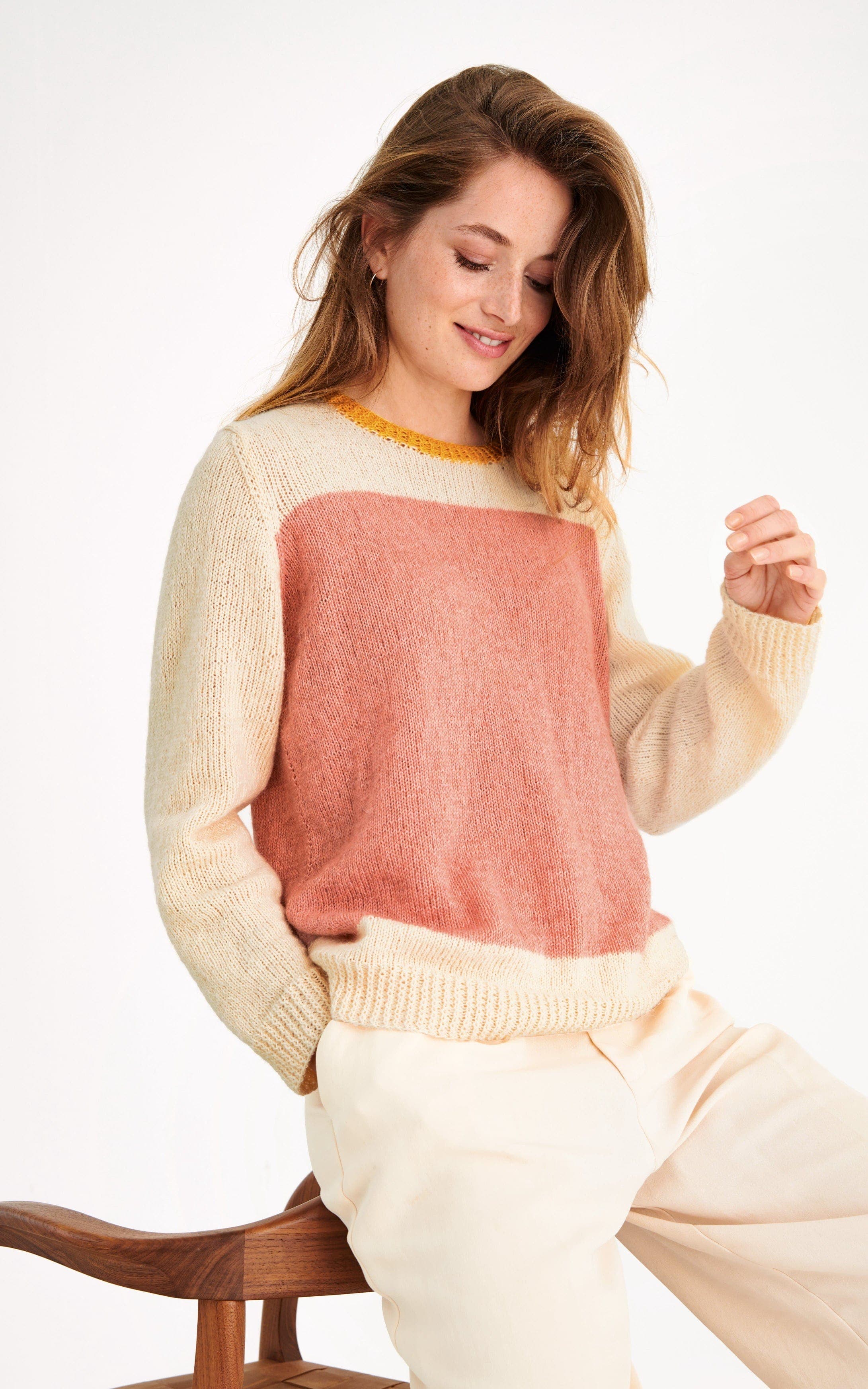 LANA GROSSA Strickset Pulli glatt rechts in Farbflächen - ECOPUNO - Strickset