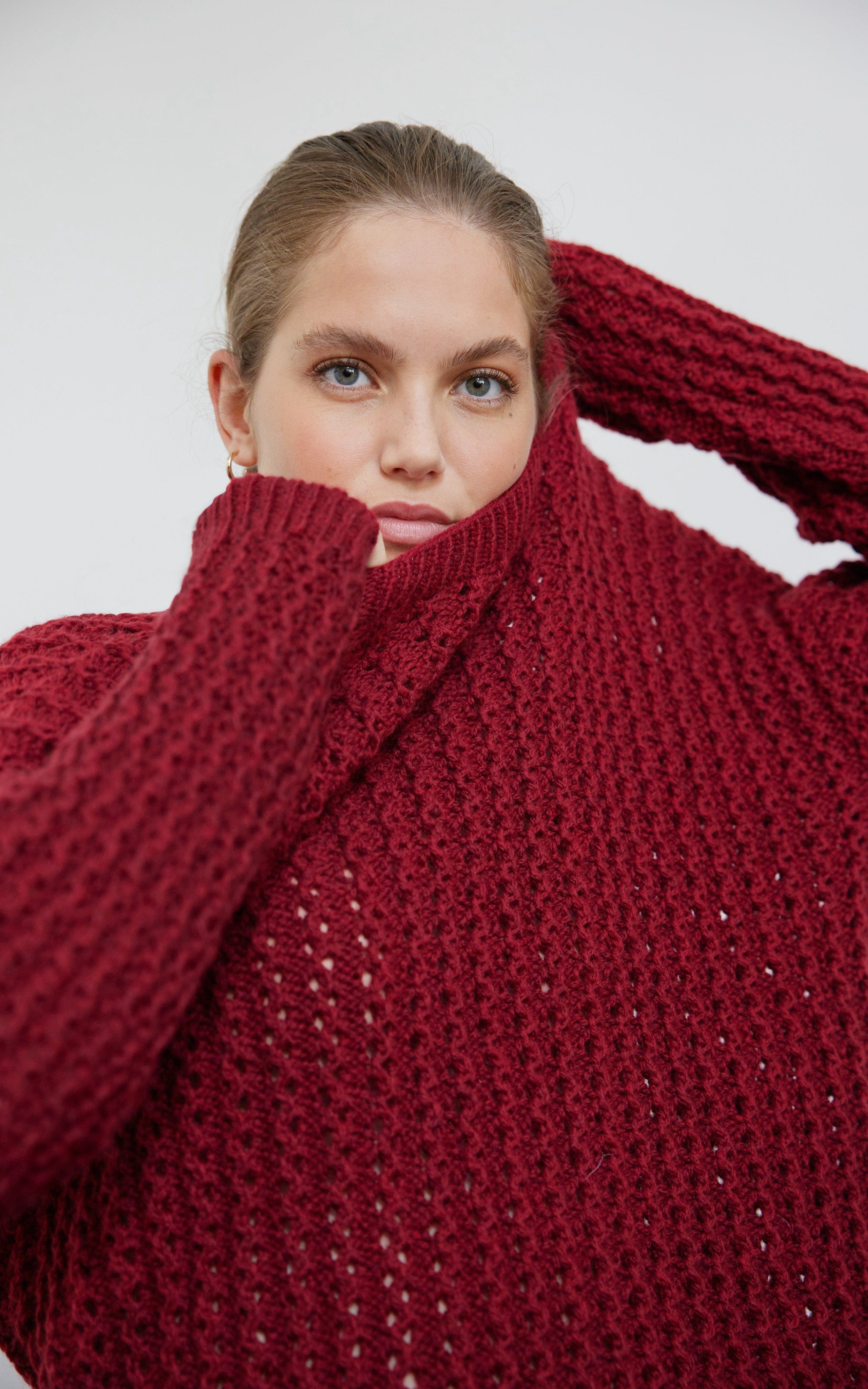 LANA GROSSA Strickset Pullover mit Lochmuster - Herren - COOL MERINO - Strickset
