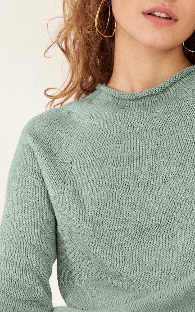 Schlichter Rundpassenpullover - LANDLUST SOMMERSEIDE - Strickset von LANA GROSSA jetzt online kaufen bei OONIQUE