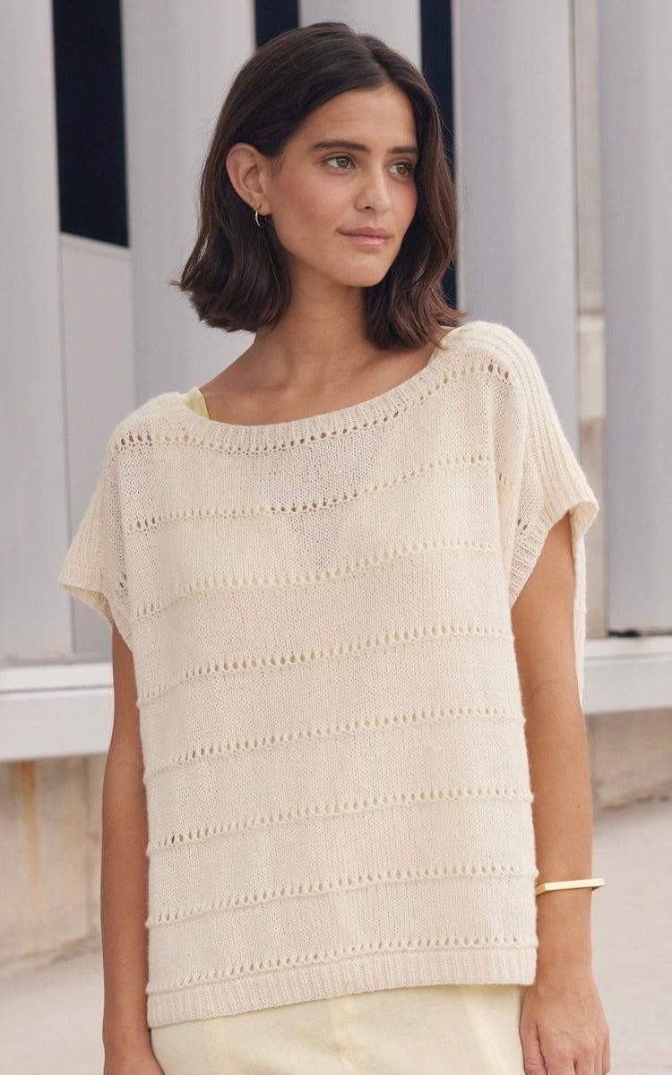 LANA GROSSA Strickset Shirt mit Lochstreifen - PUNO LUCE - Strickset